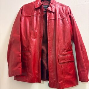 Express Vibrant Red Leather Coat